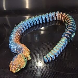 Decorative Reptile Coil Toy - Multicolor Blue & Orange